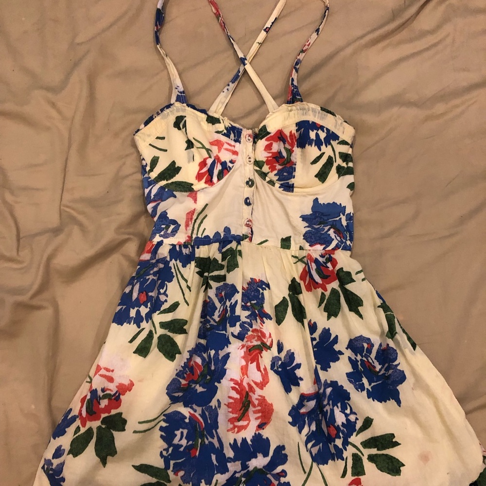 Pale yellow floral sundress